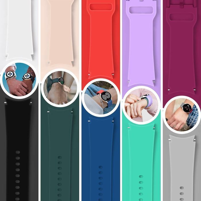 10pcs 20 mm Bracelets Compatible avec Samsung Galaxy Watch 6/ 6 Classic, Bracelet Silicone Soft pour Galaxy Watch 4/4 Classic/5/6/7