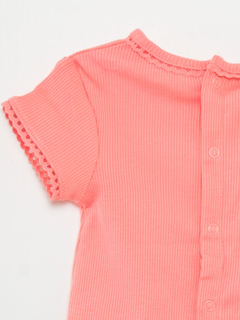Camiseta de canalé - ROSA