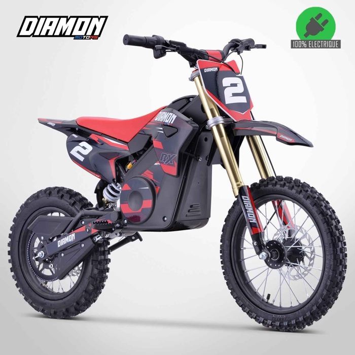 Lasten sähkömoottoripyörä 1300W / ORION 1300W motocross-pyörä / 14/12 / 2021-versio / Punainen