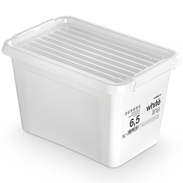 Pojemnik Pudło Plastikowe Z Pokrywą Biały 6,5 L