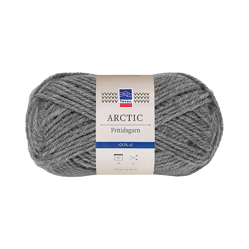 Trysil Arctic Leisure -lankaa, 100 % puhdasta uutta villaa, harmaa