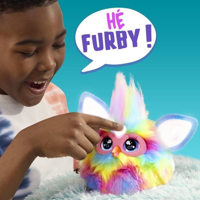 Furby Tie Dye, 15 accessoires, interactief pluche speelgoed voor meisjes en jongens, spraakgestuurde animatronic, geschikt voor kinderen vanaf 6 jaar.