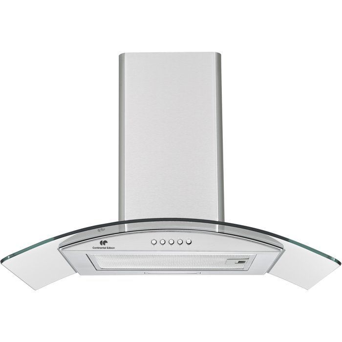 Decoratieve afzuigkap - CONTINENTAL EDISON - CEH60GS2 - Klasse A - 60 x 47 x 50/84 cm - Roestvrij staal / Glas