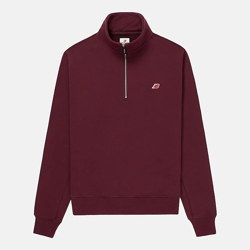 Męski sweter zamkiem błyskawicznym Laget i USA - NB BURGUNDY