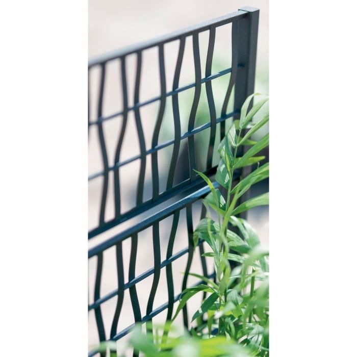STEFANPLAST ETHICA Rechteckiger Blumenkasten/Pflanzkasten 80 cm mit Rankgitter - 80 x 36 x 140 cm (H) - Graphit