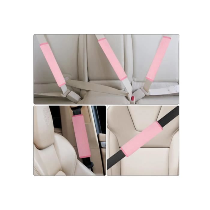 Protezioni per cinture di sicurezza per bambini - 2 pezzi - Rosa - Bianco - Bambino