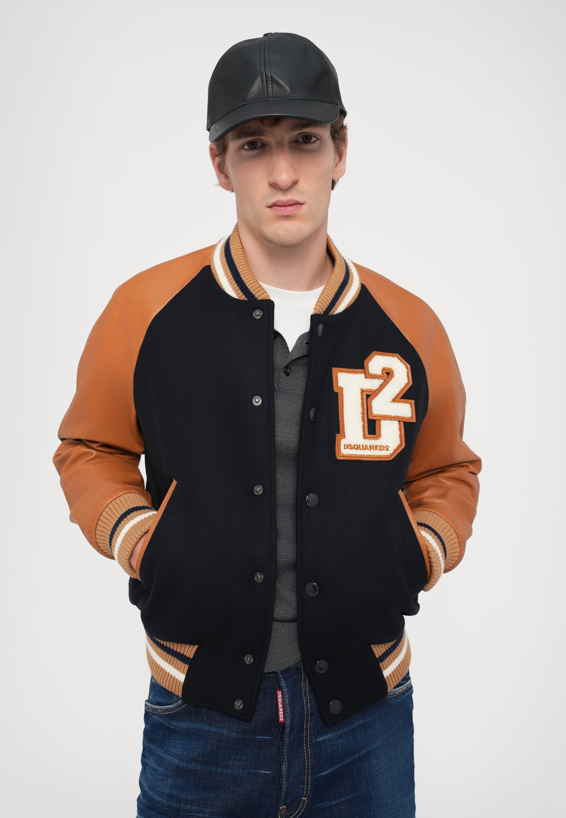 Dsquared2 VARSITY - Blouson aviateur - bleu foncé