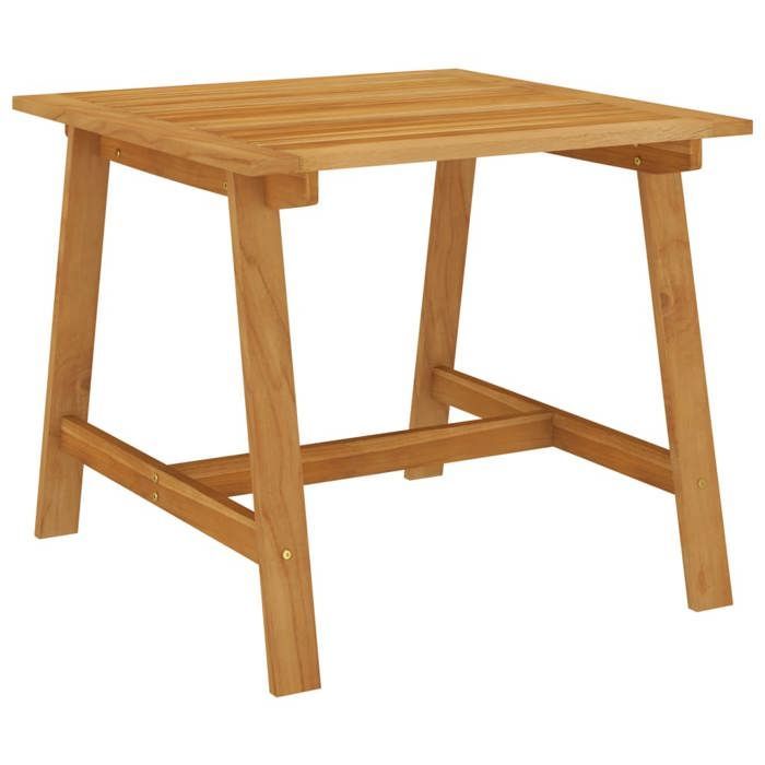 Tuineetset - BURKE - 3-delig - Grijs - Massief acaciahout - Geweven hars - Tafel van 88x88x74 cm