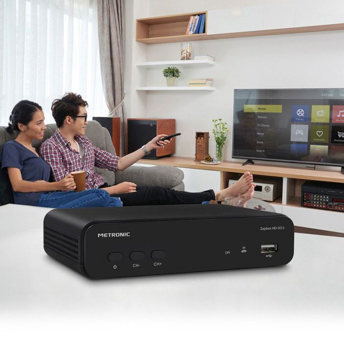 Metronic 441655 Décodeur TNT Full HD Zapbox HD-So.4 - Récépteur Enregistreur Chaines Gratuites - Port USB, HDMI, Ethernet