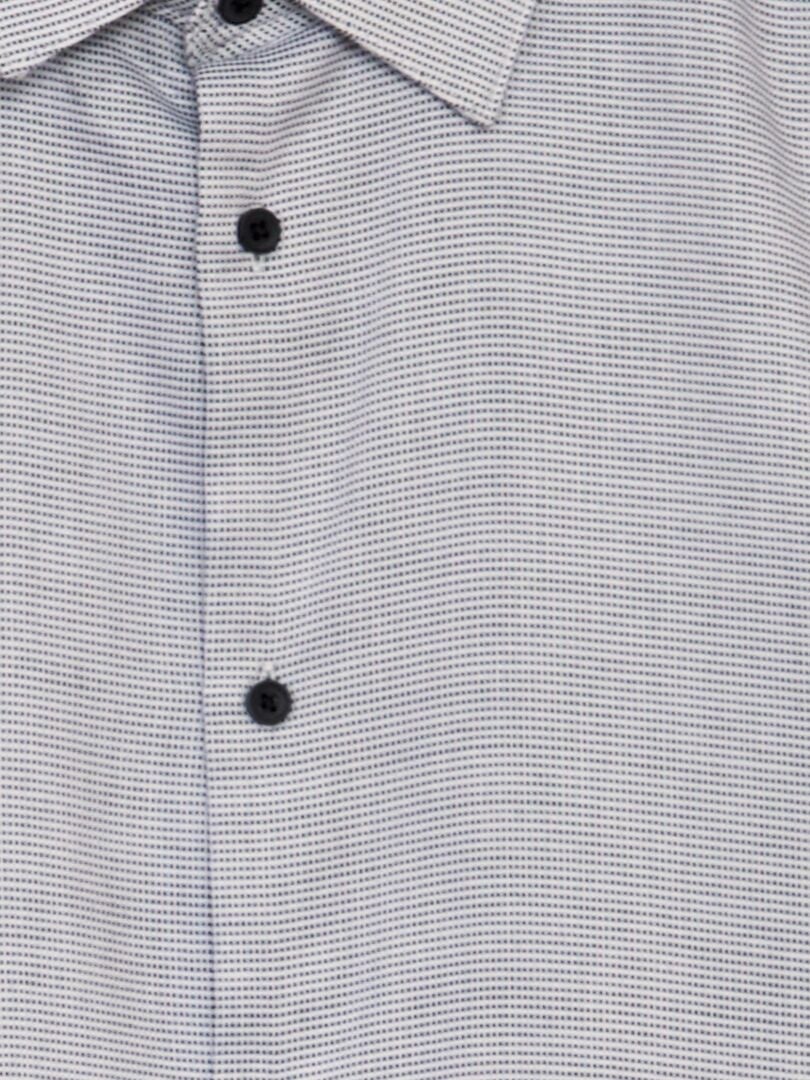 Camisa de algodón dobby de corte regular - AZUL
