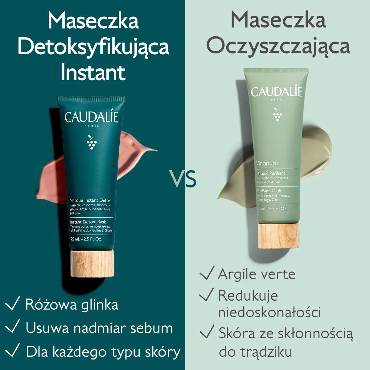 Caudalie Vinergetic C+ Maseczka detoksykująca instant, 75 ml