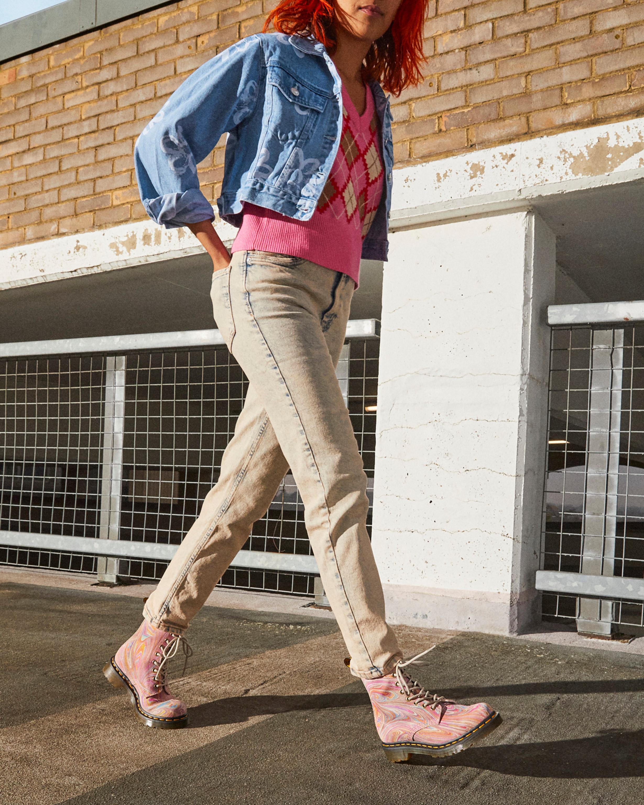 1460 Pascal Marbled Suede Lace Up Boots