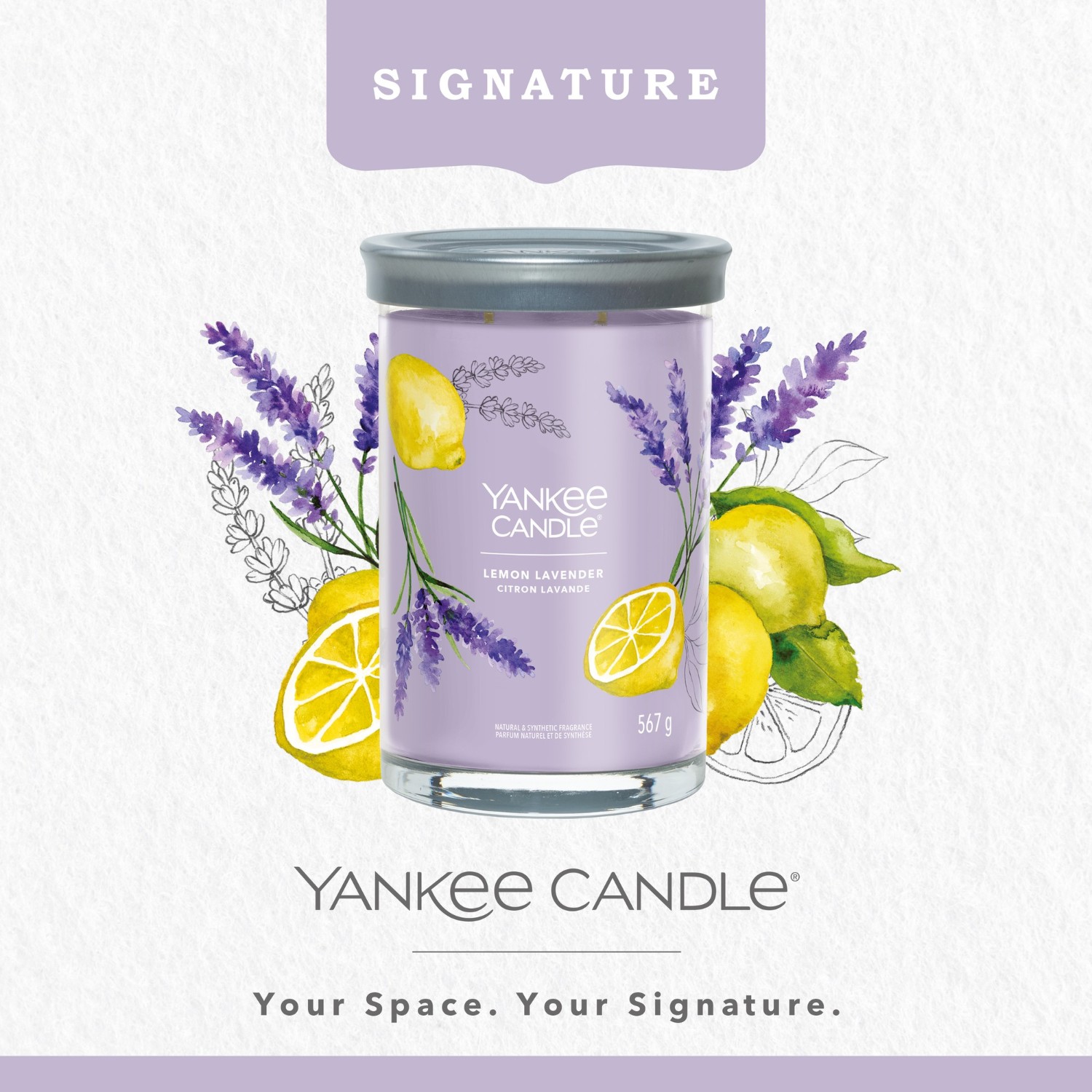 YANKEE CANDLE Grand Gobelet Citron Lavande