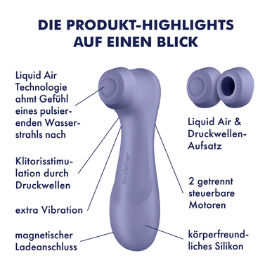 Satisfyer Clitoral Vibrator Pro 2. generasjon 3 lilla 1 enhet 1 enhet