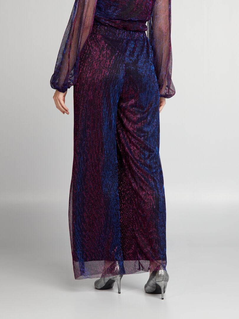 Pantalones de fibra metalizada - MORADO
