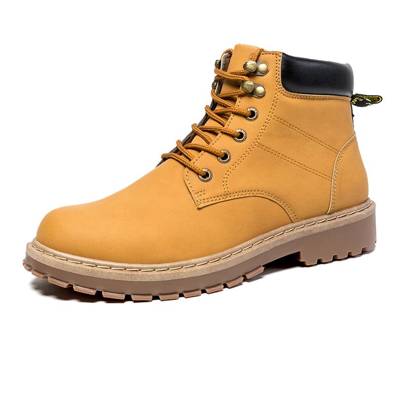 Nouvelles chaussures montantes à lacets tendance, bottes de neige pour hommes, bottines pour hommes, bottes en cuir suédé
