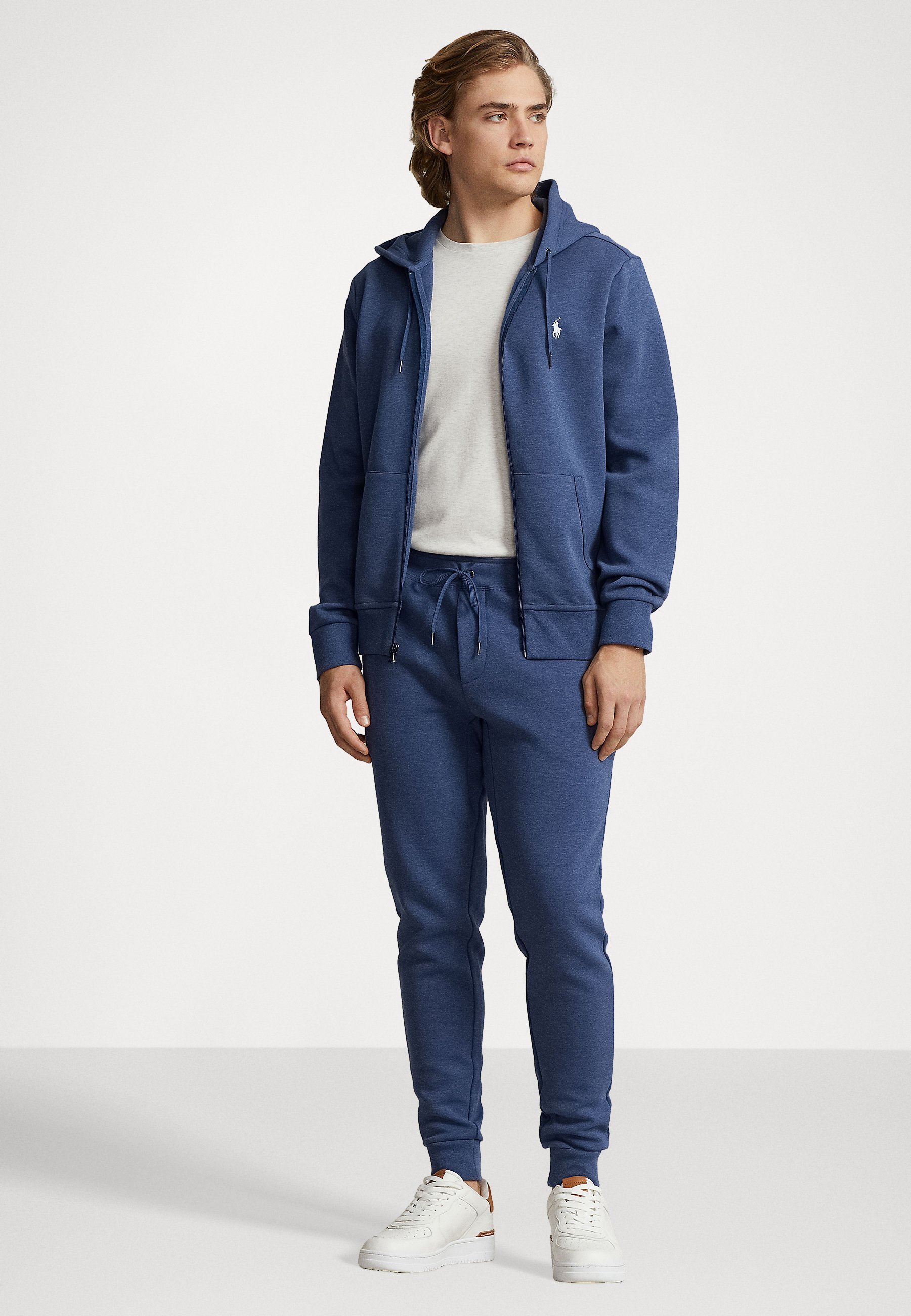 Felpa con cappuccio e zip intera Polo Ralph Lauren - Felpa con zip - blu derby mélange
