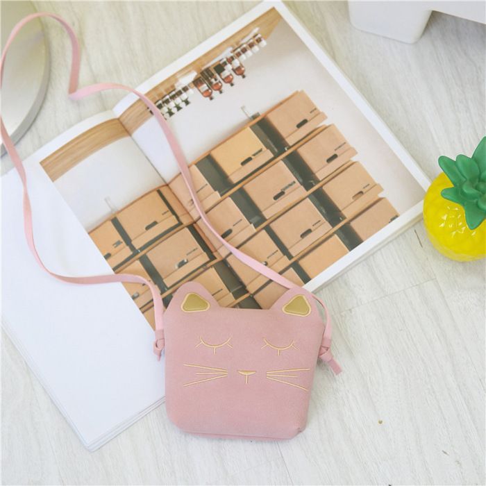 Children's shoulder bag for girls and boys, cat-shaped shoulder bag