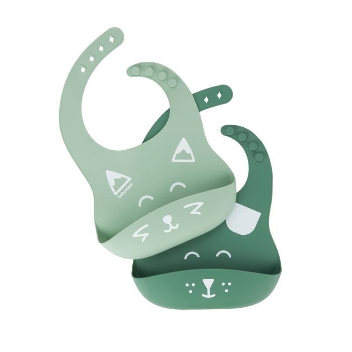 Babymoov BIB'ISY silicone bib set of 2, with front pocket
