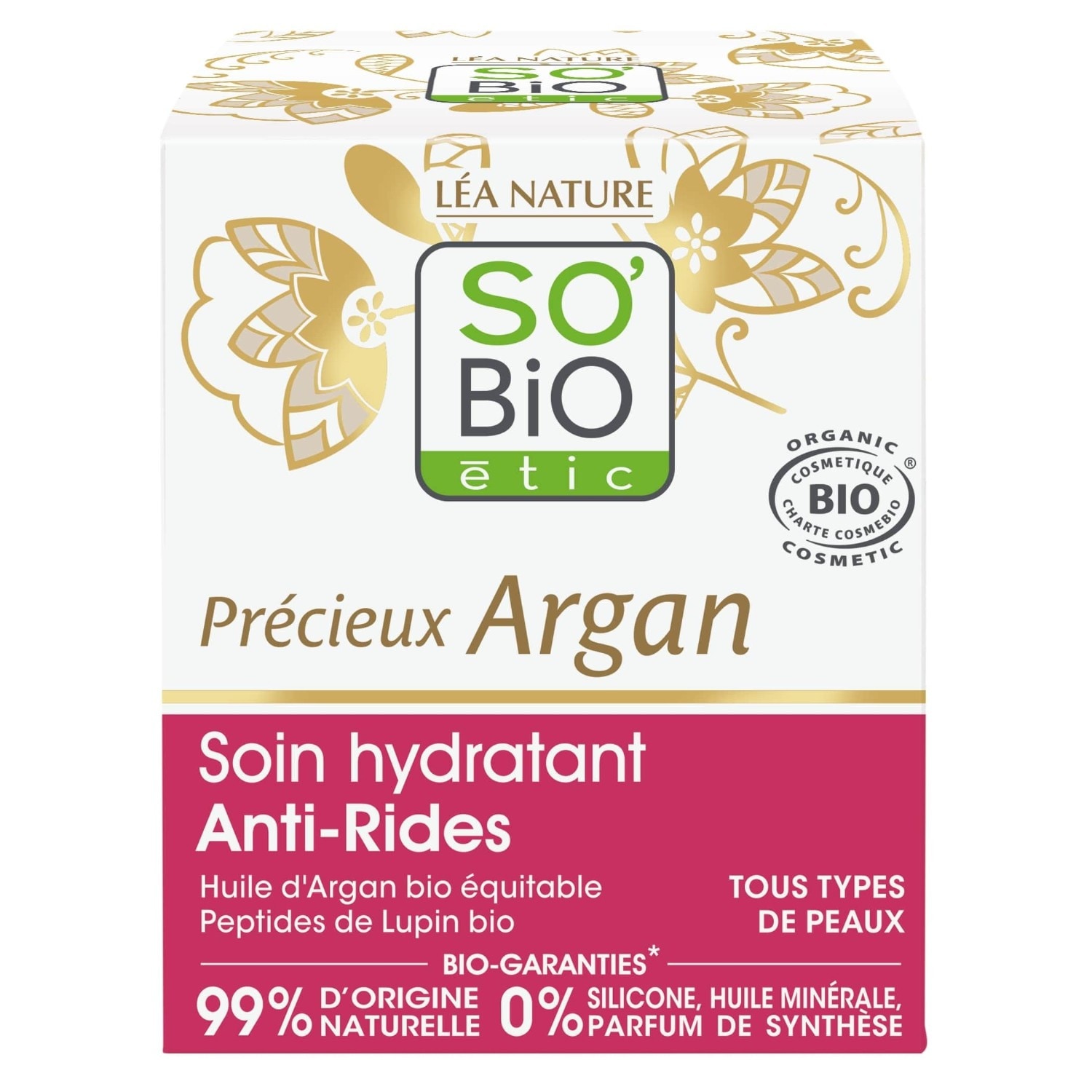 SO BiO étic Soin hydratant¹ Anti-Rides jour, Précieux Argan