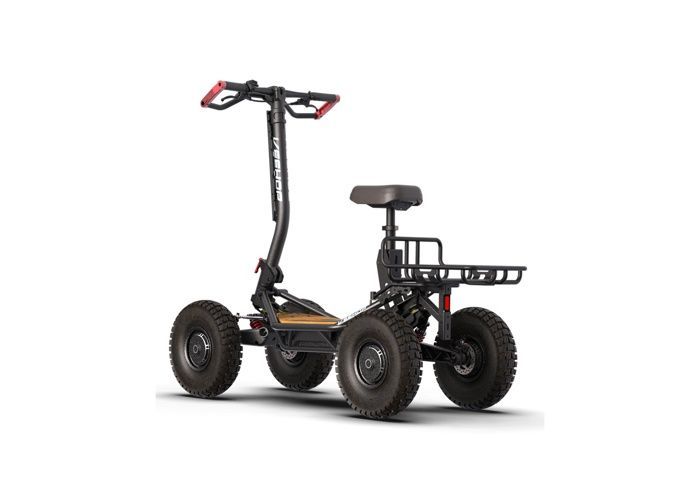 Scooter eléctrico todoterreno de 4 ruedas VEEHOP para personas con movilidad reducida y personas mayores, 4 motores, 6400W - 60V 38.4Ah, negro, con asiento.