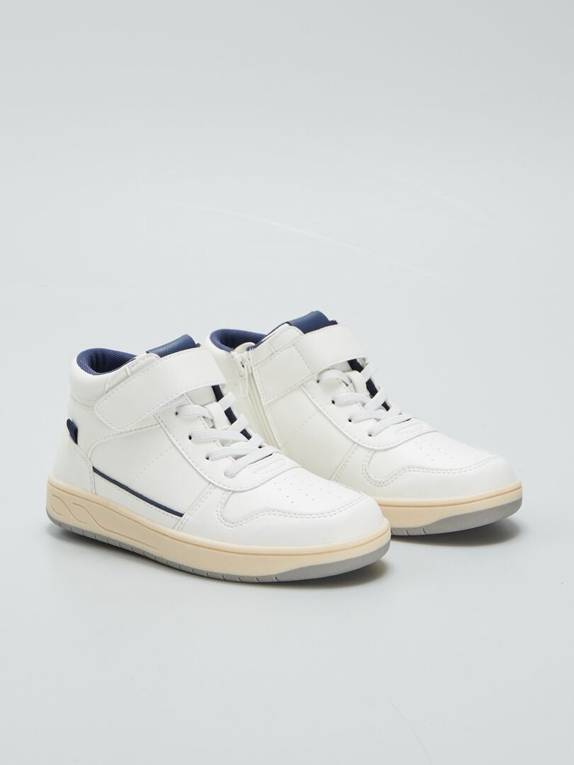 Tênis de cano alto bicolor - BRANCO