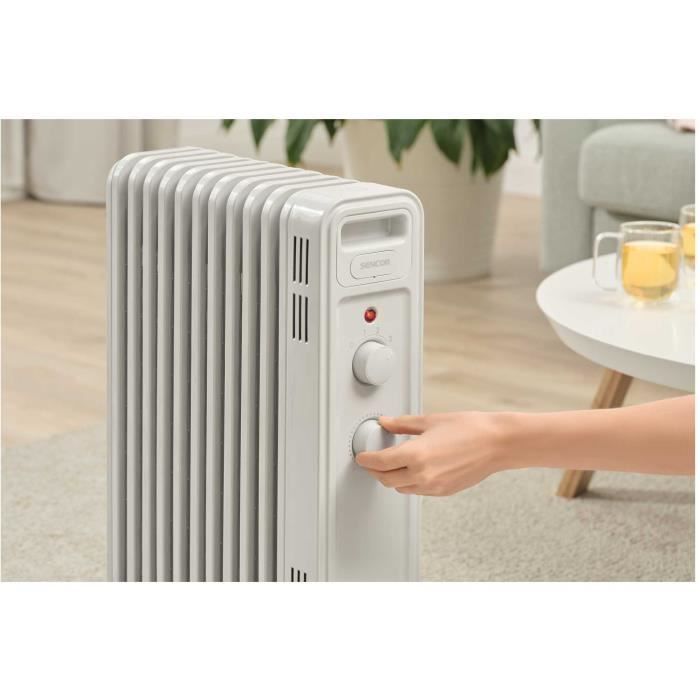 Oil-filled electric radiator - SENCOR - SOH 3411WH - 2300 W - 2 buttons - White
