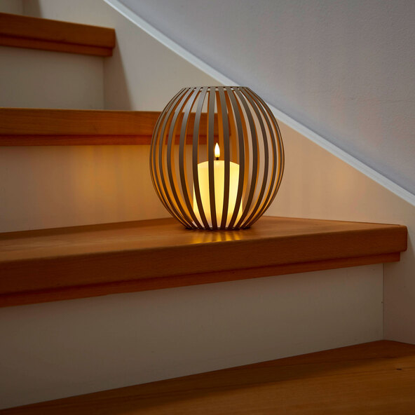 LED-Kerzenlaterne, beige