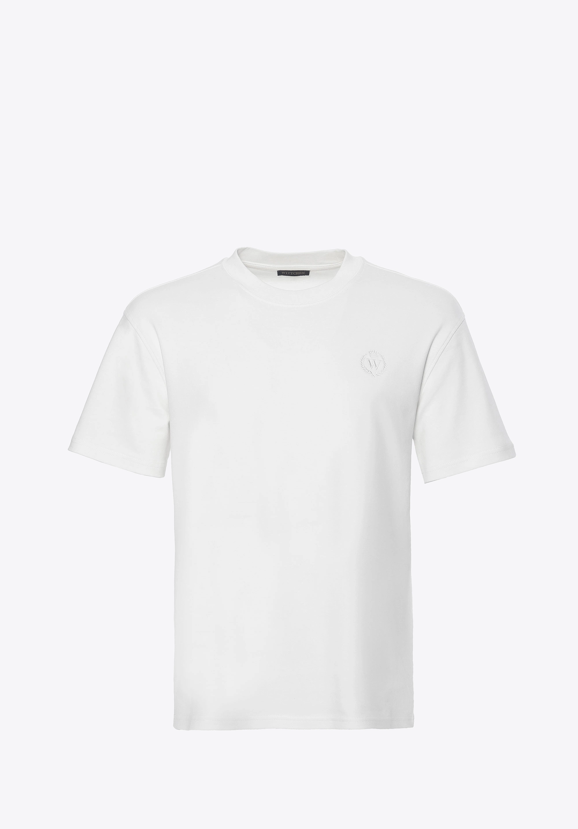 T-shirt męski z bawełny złamana biel
