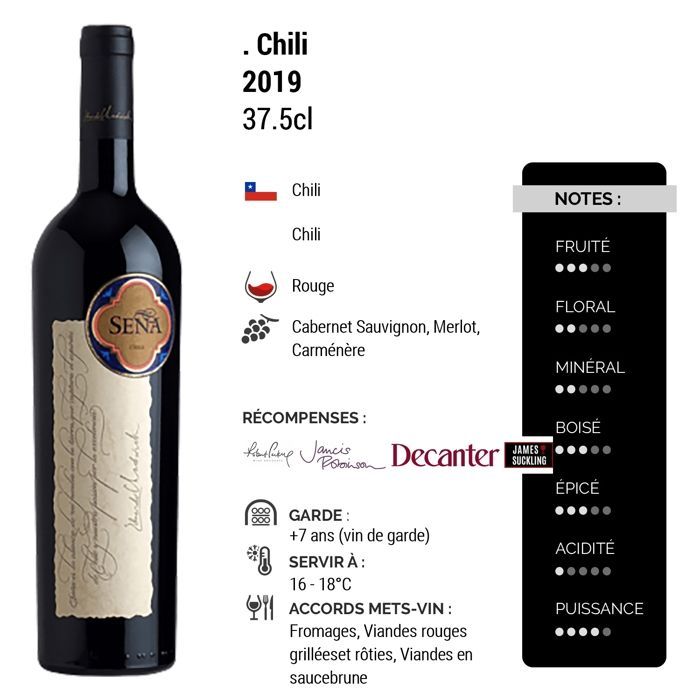 Domaine Sena Chile Sena HALF BOTTLE 2019 - Chilean Red Wine (3x37.5cl)