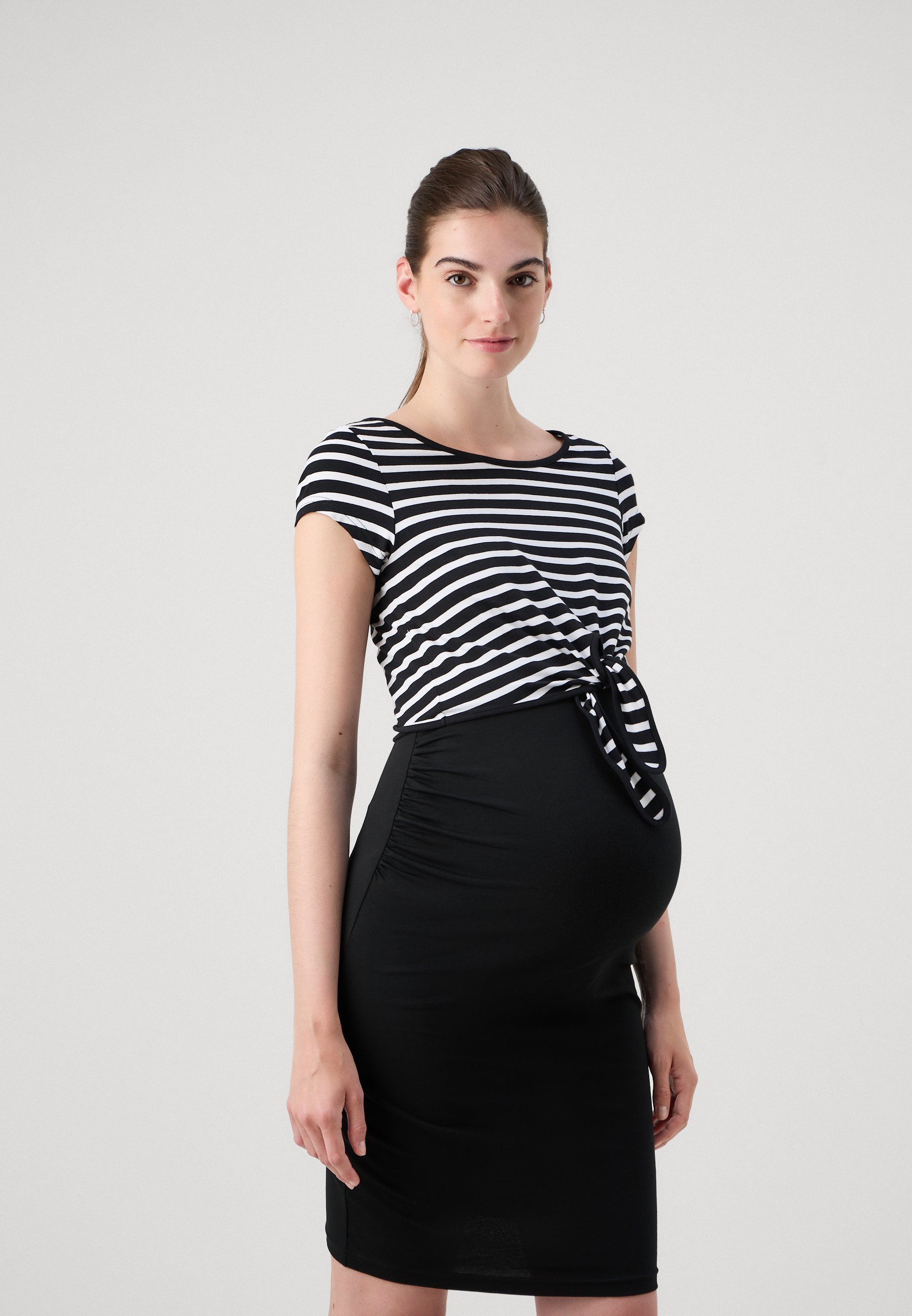 Anna Field MAMA SET - T-shirt met print - zwart/wit