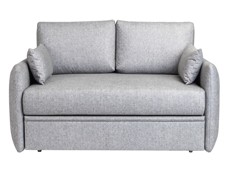 Sofa dwuosobowa Sevo rozkładana z pojemnikiem welurowa szara