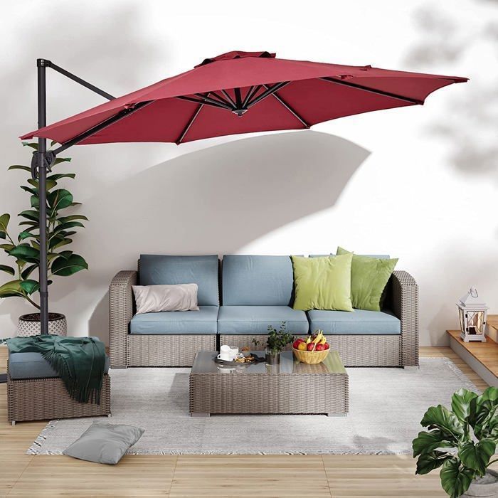 Conjunto de muebles de jardín Mondeer de 5 piezas, muebles de jardín de resina y mimbre para 4 personas, color gris.