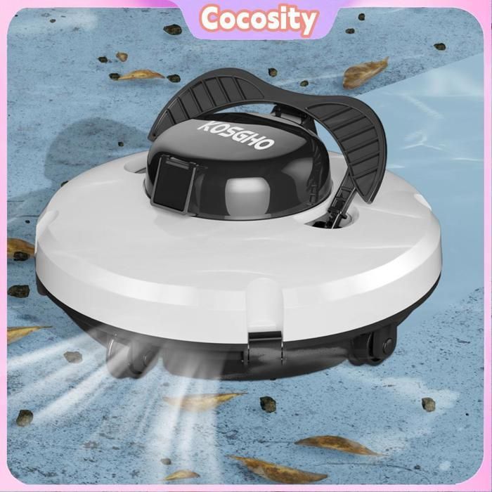 Cocosity Robot nettoyeur de piscine sans fil avec fonction de stationnement automatique à double moteur