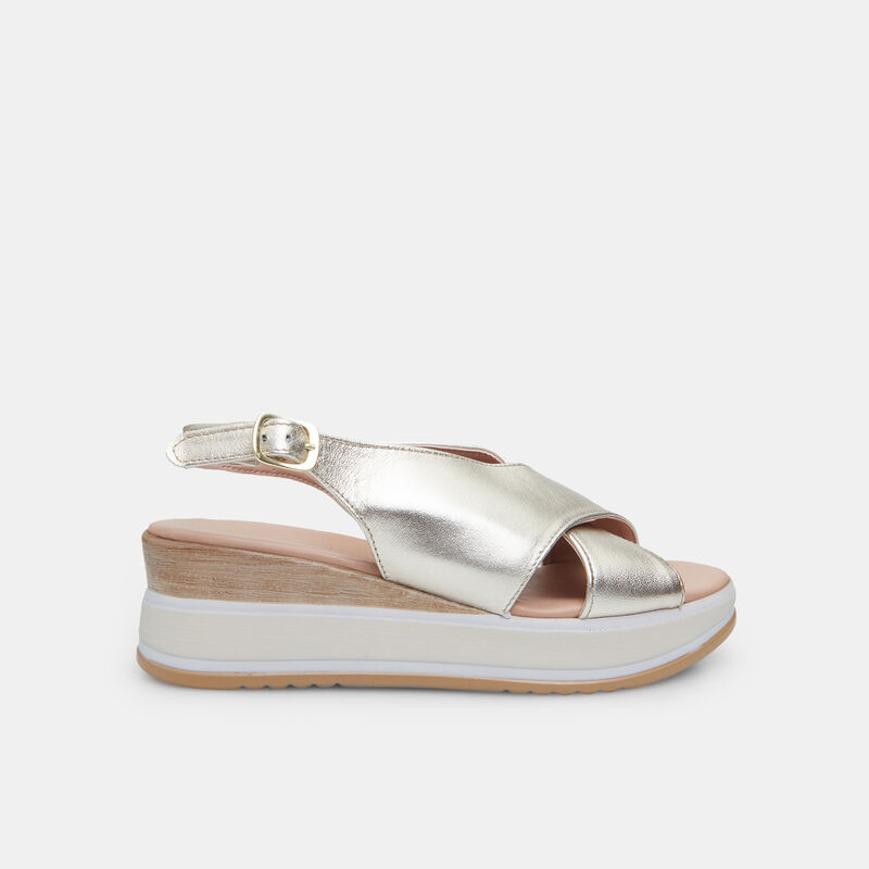 BATA Damsandaler i Läder med 5 cm Platåsula