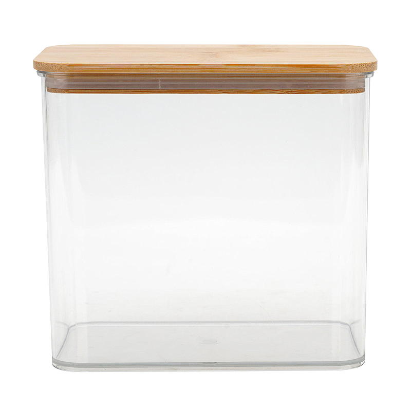 Köksförvaringslåda 1,5 l plast med bambulock