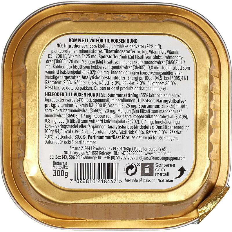 MaxDog, pâté au bœuf pour chiens, 300 g