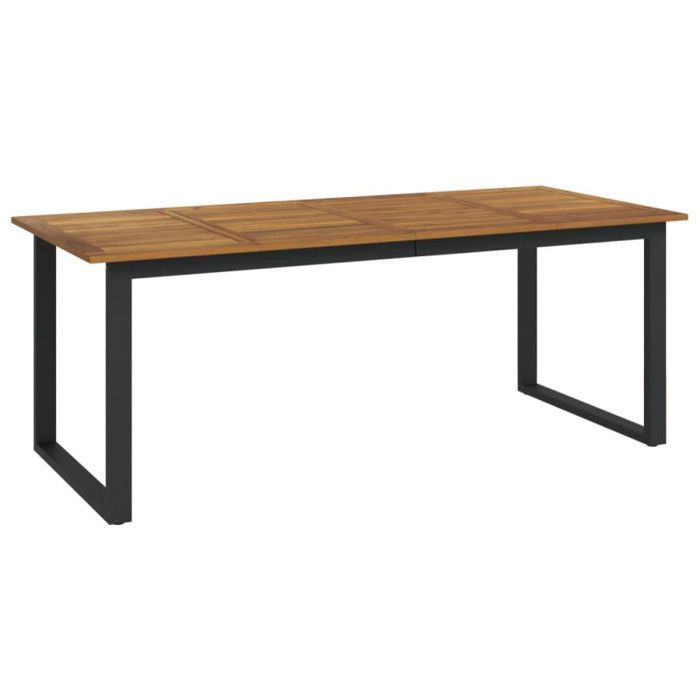 vidaXL Table de jardin et pieds en forme de U 200x90x75 cm bois acacia 319514