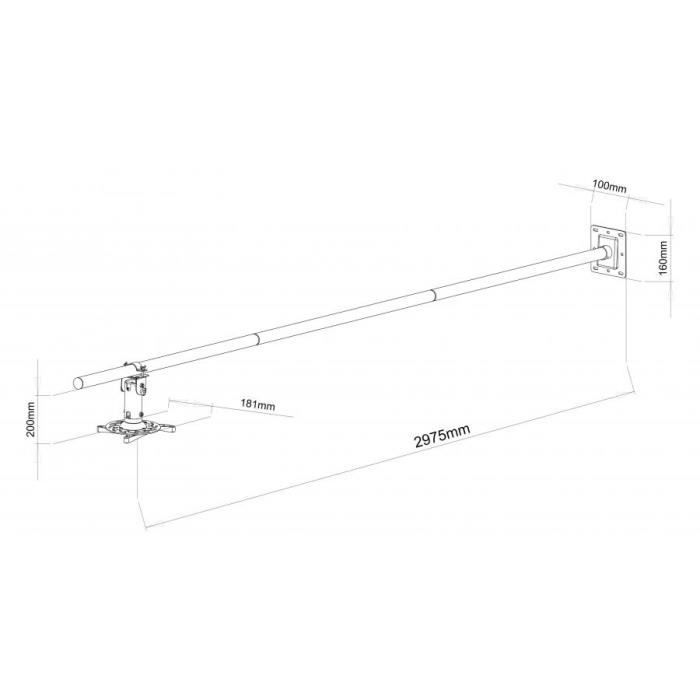Support mural pour projecteur SBOX PM-300 - Capacité de charge 15 kg - Inclinaison 0-30°