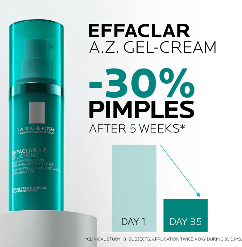 La Roche-Posay Effaclar AZ Gel Creme contra imperfeições da pele com tendência acneica