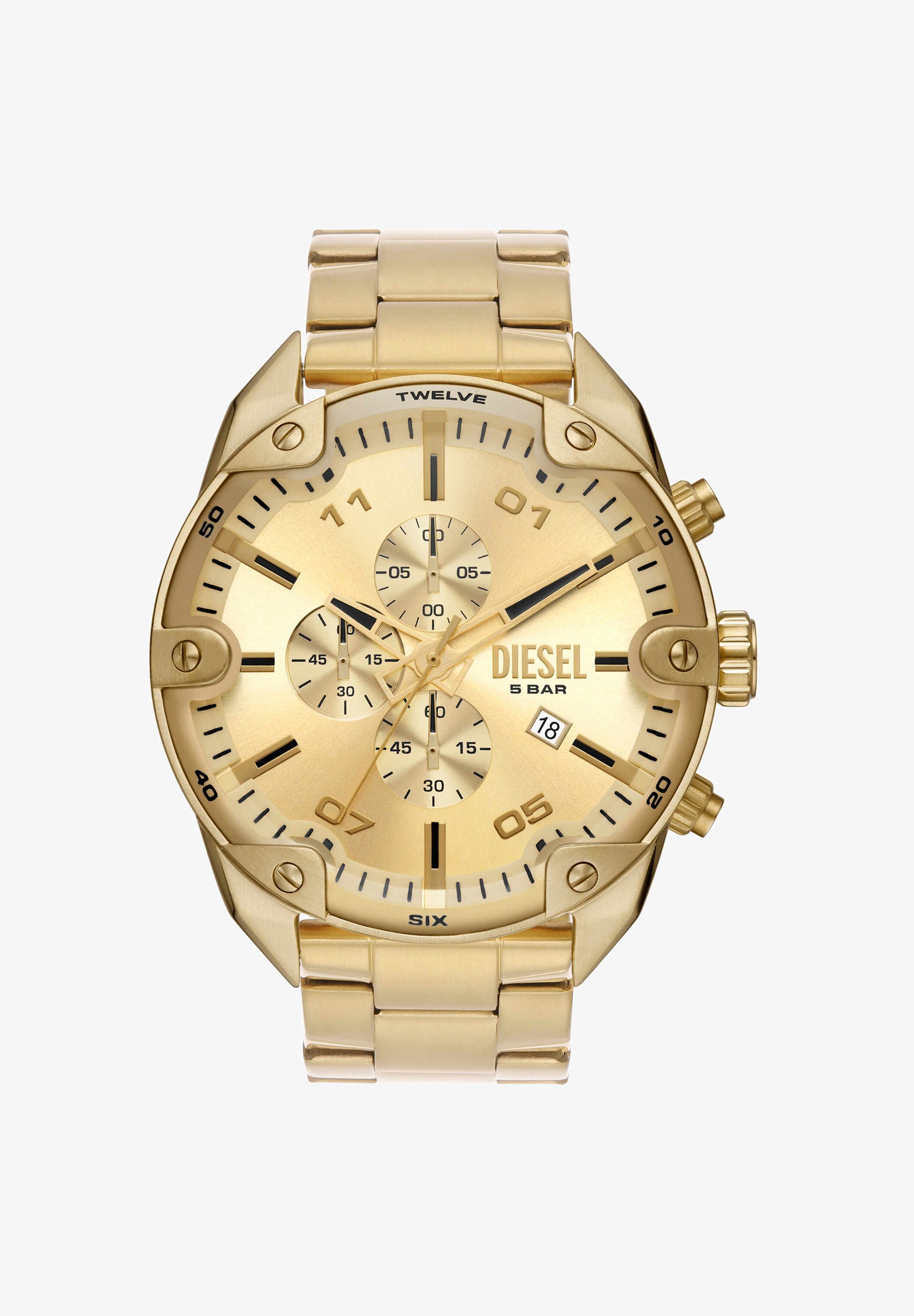 Diesel SPIKED - Chronograafhorloge - volledig goudkleurig
