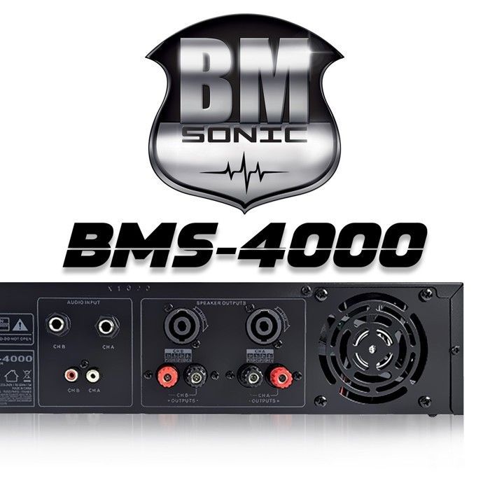 Amplificatore PA per DJ - BM Sonic BMS-4000 - 2 x 2000W - Tecnologia MOSFET con raffreddamento continuo + chiavetta USB da 32GB