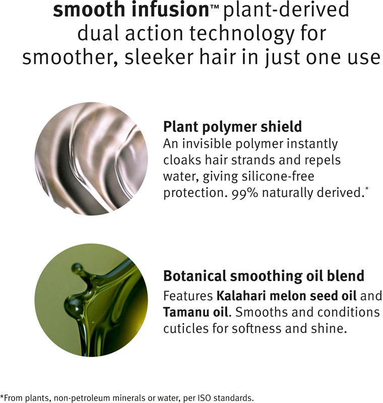 Aveda Smooth Infusion™ Anti-Frizz Conditioner maakt pluizig en statisch haar glad.