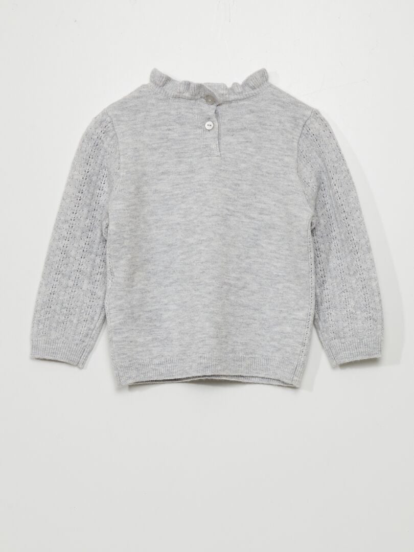 Jersey de punto calado - GRIS