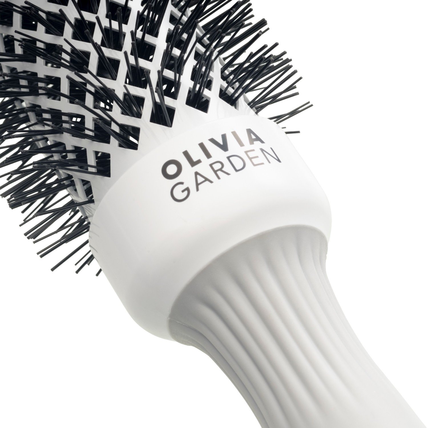 Olivia Garden okrogla krtača EXPERT Expert Blowout Shine bela in siva - 1 kos