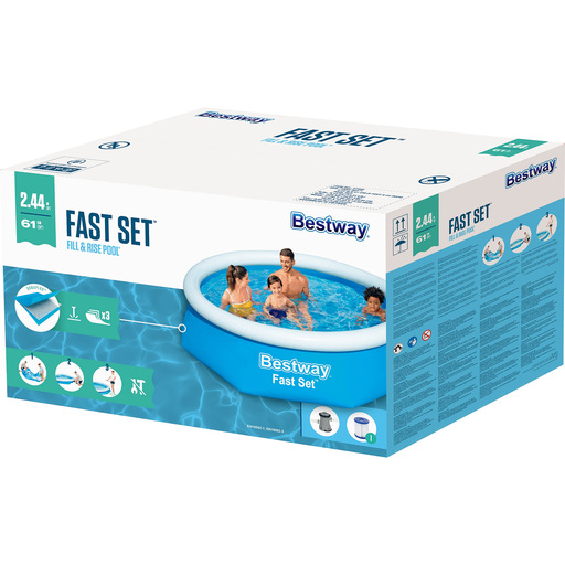 Ensemble piscine Bestway Fast avec pompe de filtration 244 x 61 cm