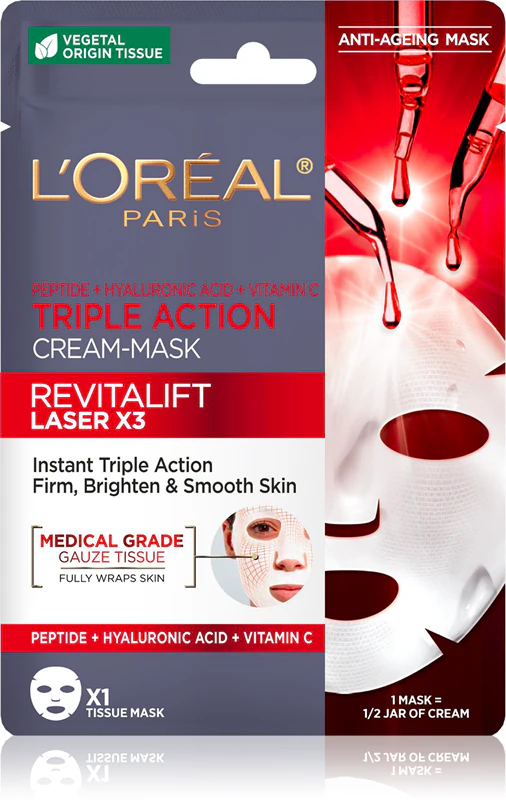 L'Oréal Paris Revitalift Laser X3 pleťová maska proti starnutiu pleti