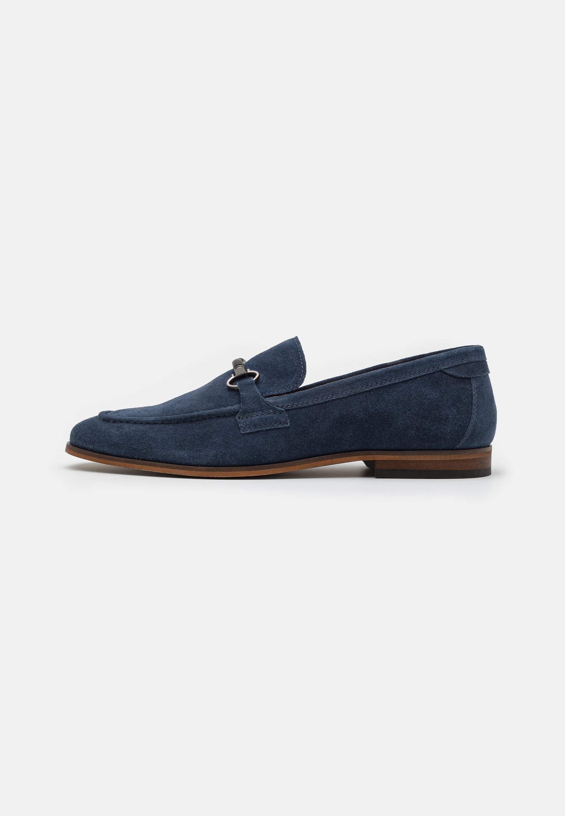 Pier One LEATHER - Eleganckie półbuty wsuwane - niebieskie