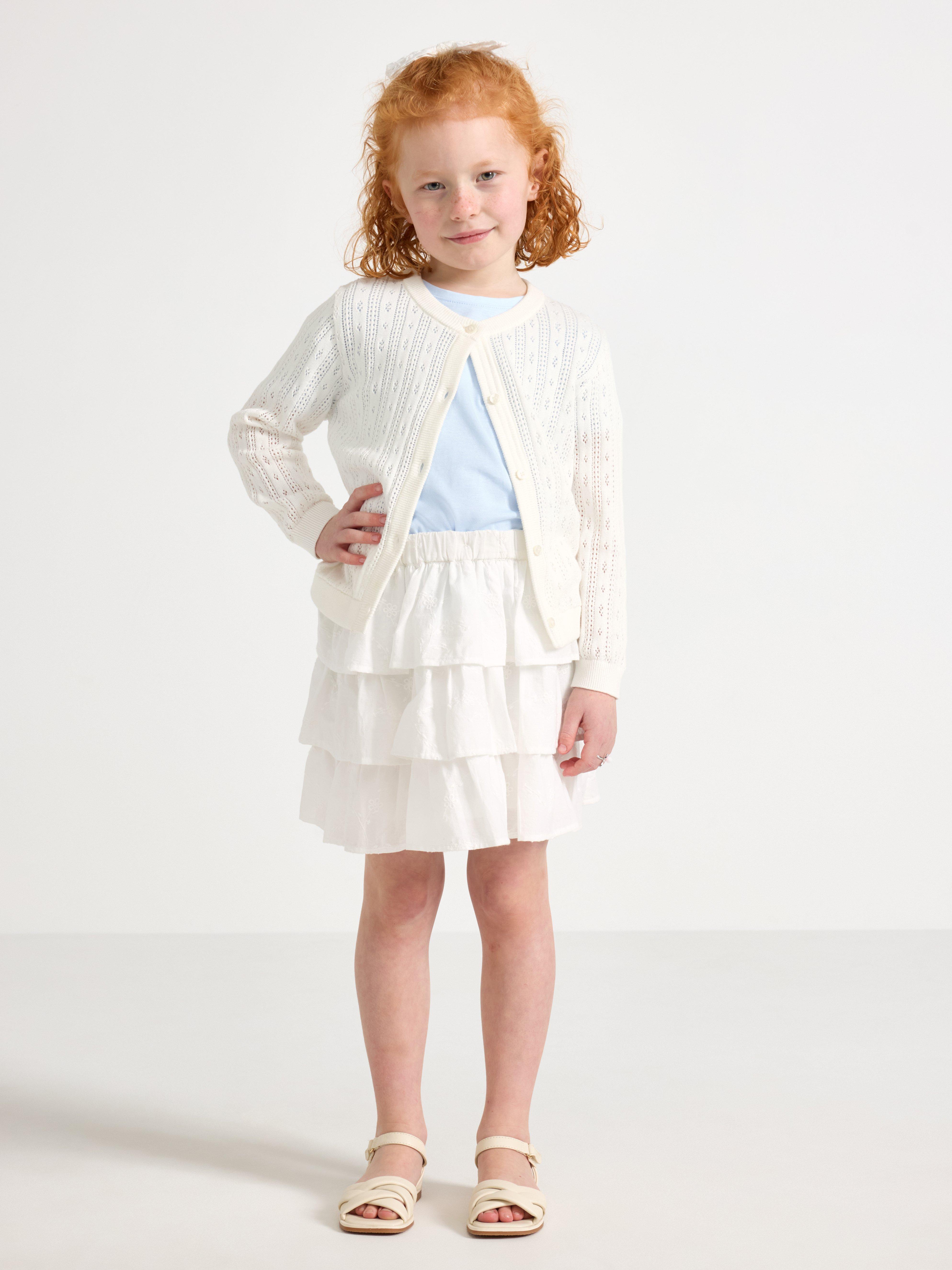 Volangkjol Blanc clair poussiéreux