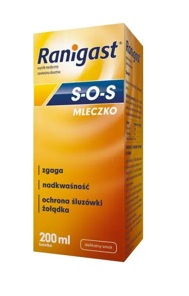 Ranigast S-O-S, Łagodzenie objawów refluksu żołądkowo-przełykowego, Mleczko